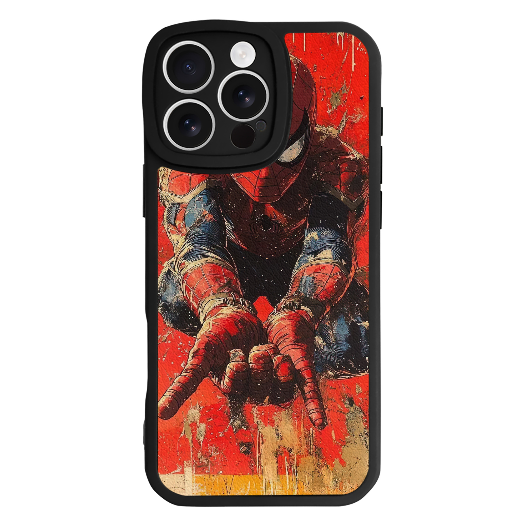 Spider Man スパイダーマン 【iPhone 16シリーズ対応】シリコンスマホケース（レザー調） 材質：シリコン